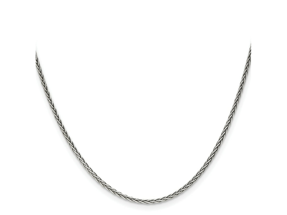 FJC Finejewelers 925 Sterling Silver Antiqued Solid Square Spiga Chain 26 Inches x 1.6 mm