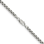 FJC Finejewelers 925 Sterling Silver Antiqued Round Box Chain 26 Inches x 3.6 mm