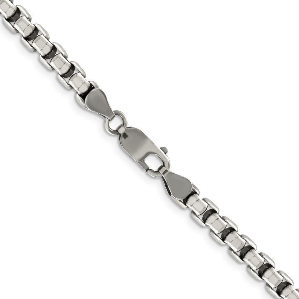 FJC Finejewelers 925 Sterling Silver Antiqued Round Box Chain 26 Inches x 5.2 mm
