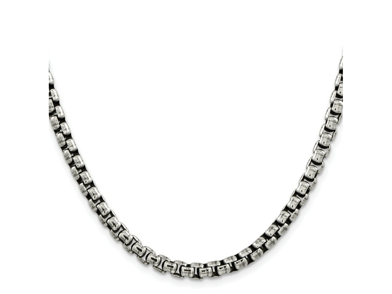 FJC Finejewelers 925 Sterling Silver Antiqued Round Box Chain 26 Inches x 5.2 mm