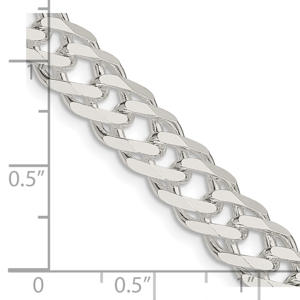 FJC Finejewelers 925 Sterling Silver 6 Side Bright Cut Flat Double Curb Chain 18 Inches x 7.75 mm