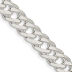 FJC Finejewelers 925 Sterling Silver 6 Side Bright Cut Flat Double Curb Chain 20 Inches x 7.75 mm