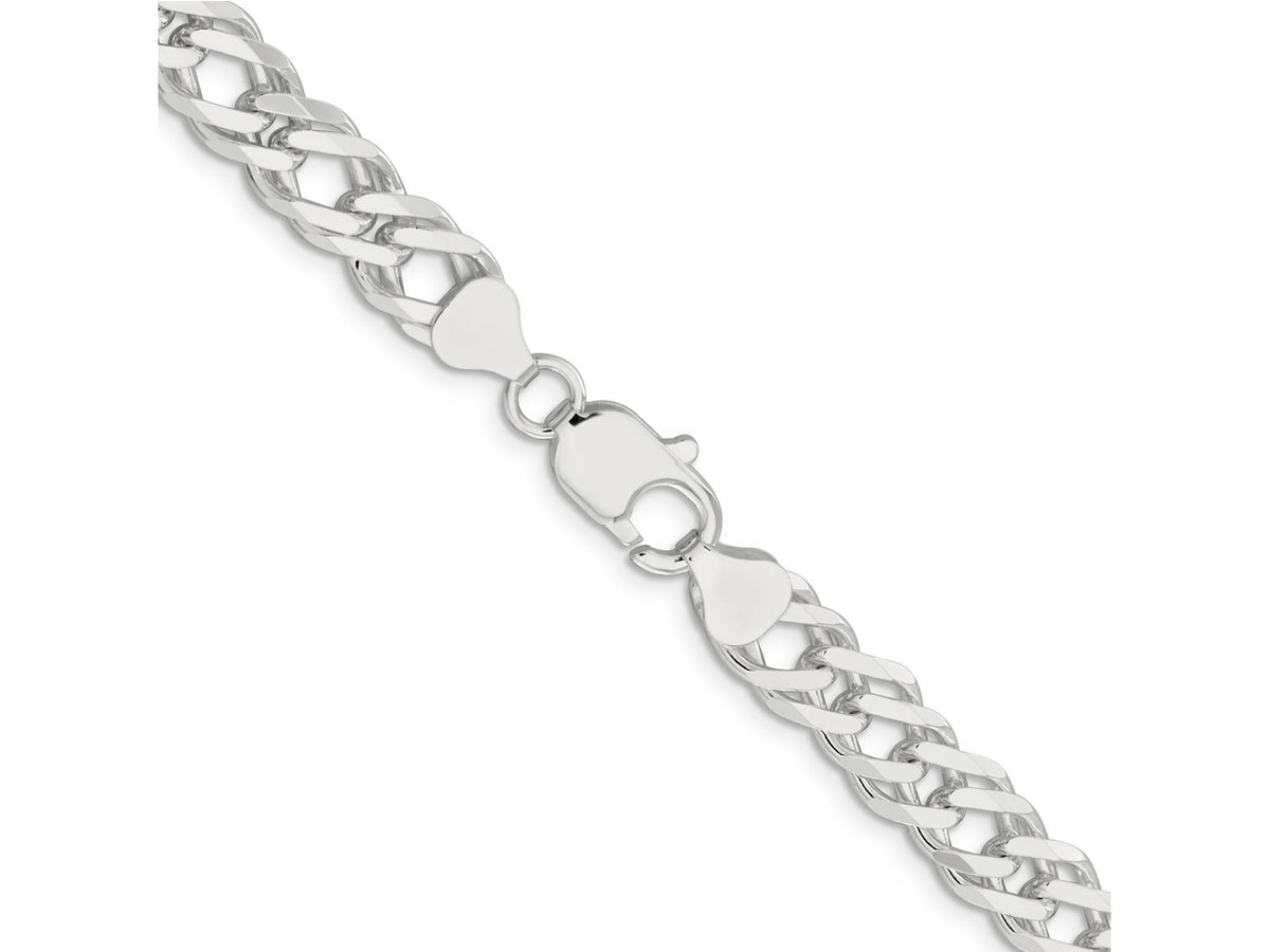 FJC Finejewelers 925 Sterling Silver 6 Side Bright Cut Flat Double Curb Chain Bracelet 7 Inches x 7.75 mm