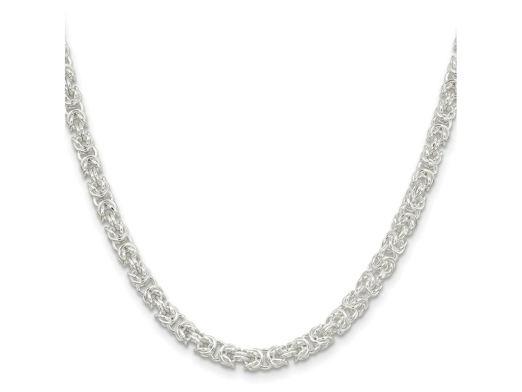 FJC Finejewelers 925 Sterling Silver Rounded Byzantine Chain 30 Inches x 4.75 mm
