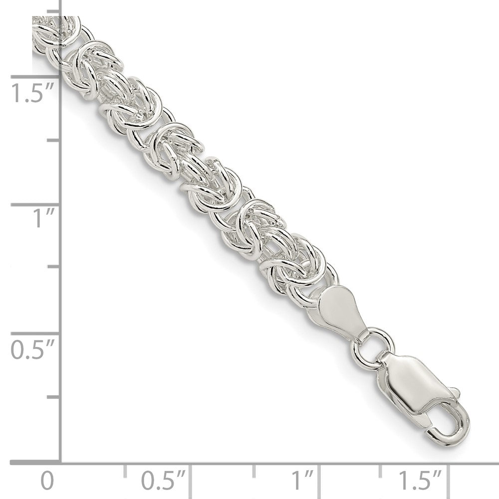 FJC Finejewelers 925 Sterling Silver Rounded Byzantine Chain Bracelet 8 Inches x 4.75 mm