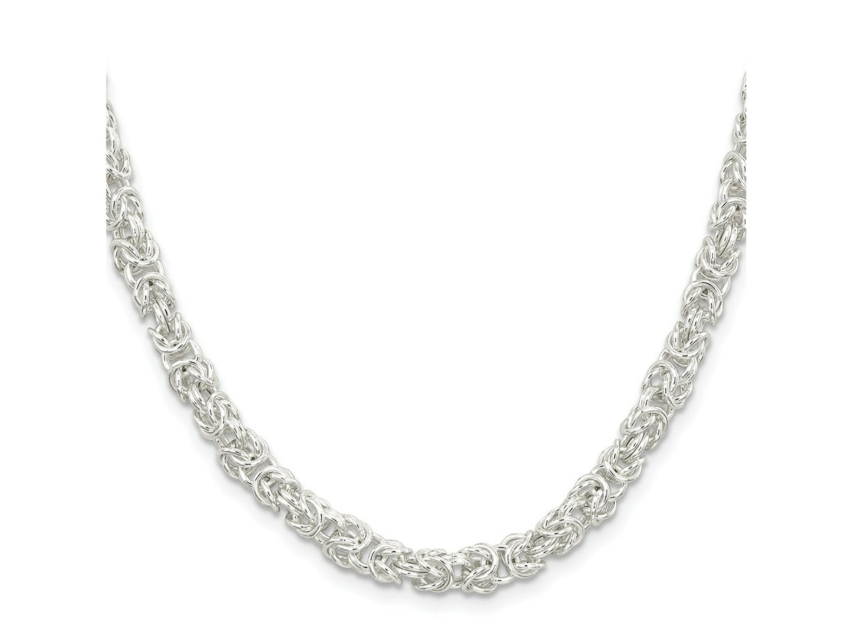 FJC Finejewelers 925 Sterling Silver Rounded Byzantine Chain 24 Inches x 5.5 mm