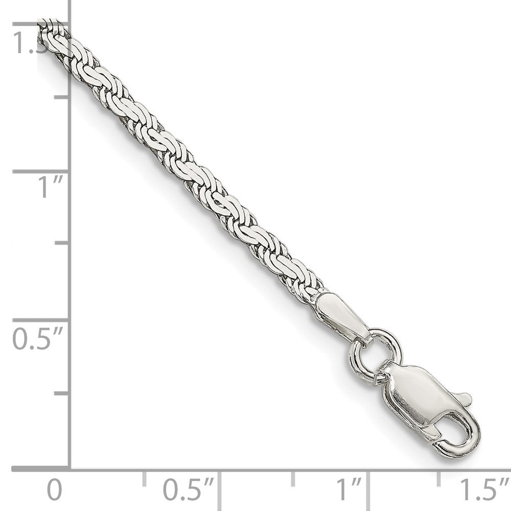 FJC Finejewelers 925 Sterling Silver Flat Rope Bracelet Chain 8 Inches x 2.25 mm