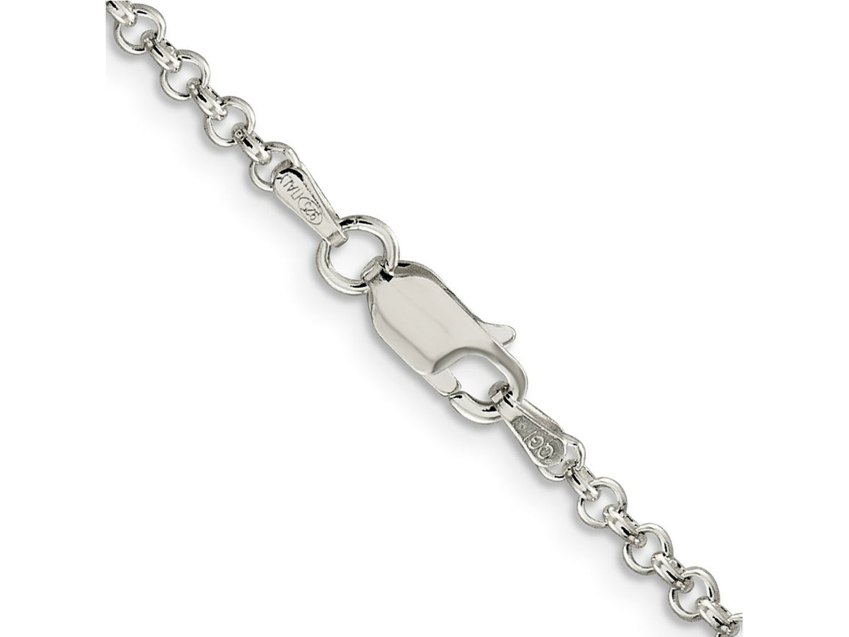 FJC Finejewelers 925 Sterling Silver Rolo Bracelet Chain 7 Inches x 2.5 mm