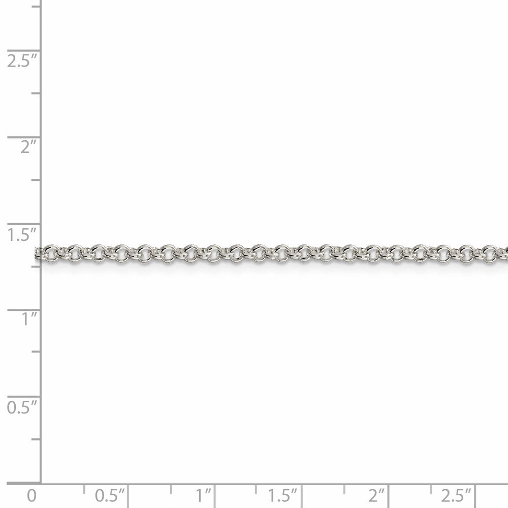 FJC Finejewelers 925 Sterling Silver Rolo Bracelet Chain Anklet 9 Inches x 2.5 mm