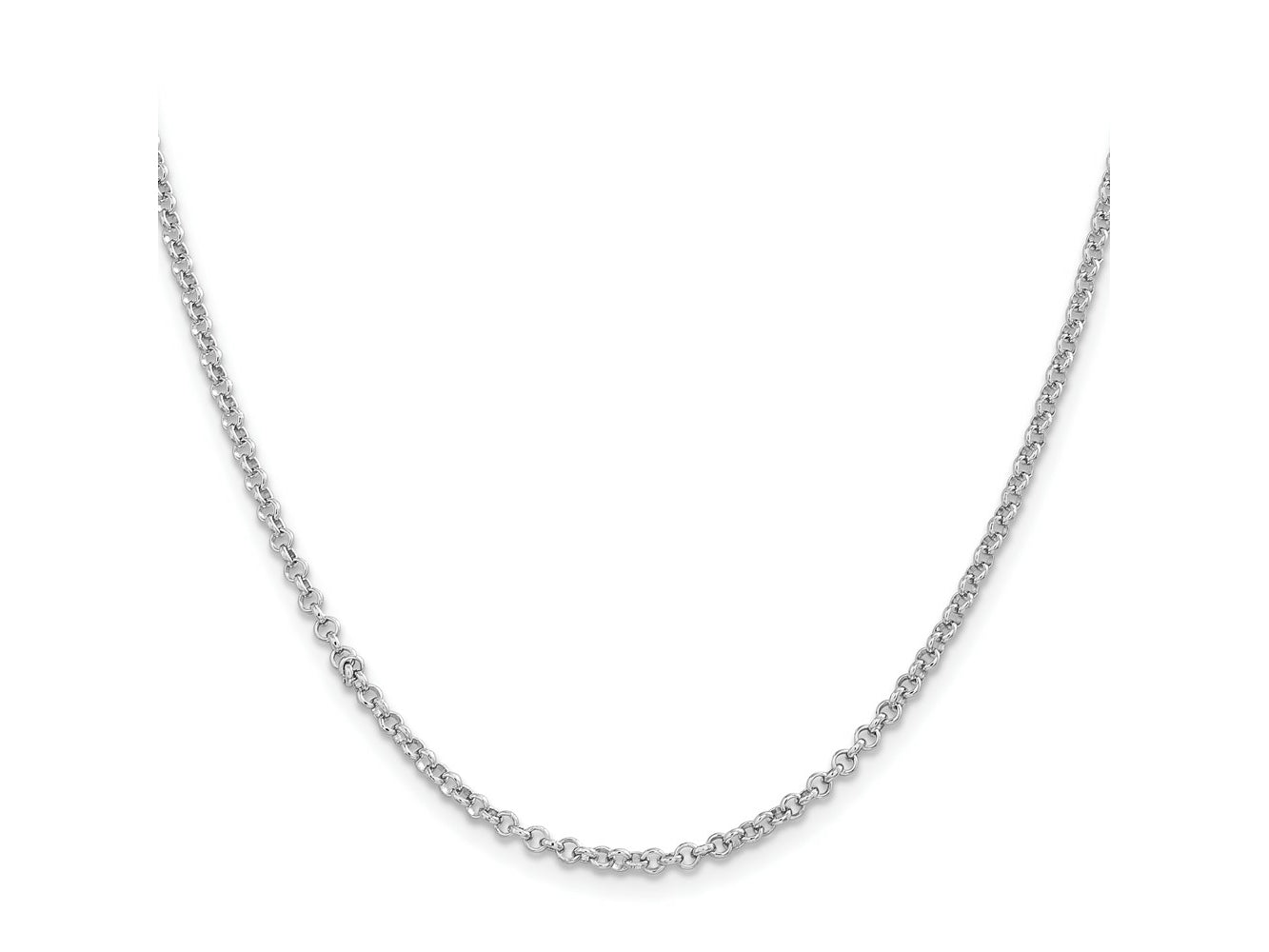 FJC Finejewelers 925 Sterling Silver Rhodium Plated Rolo Chain 18 Inches x 2.5 mm