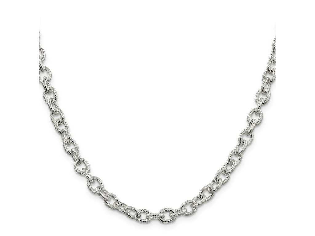 FJC Finejewelers 925 Sterling Silver Fancy Patterned Rolo Chain 18 Inches x 6.25 mm