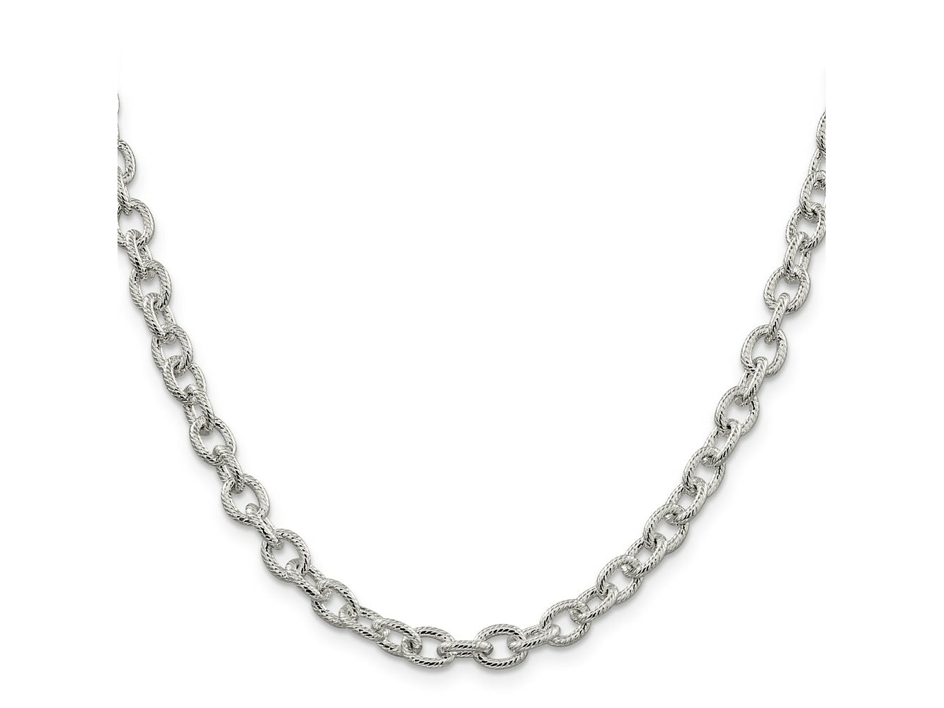 FJC Finejewelers 925 Sterling Silver Fancy Patterned Rolo Chain 18 Inches x 6.25 mm