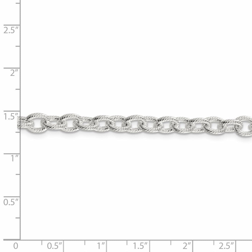 FJC Finejewelers 925 Sterling Silver Fancy Patterned Rolo Chain 24 Inches x 6.25 mm