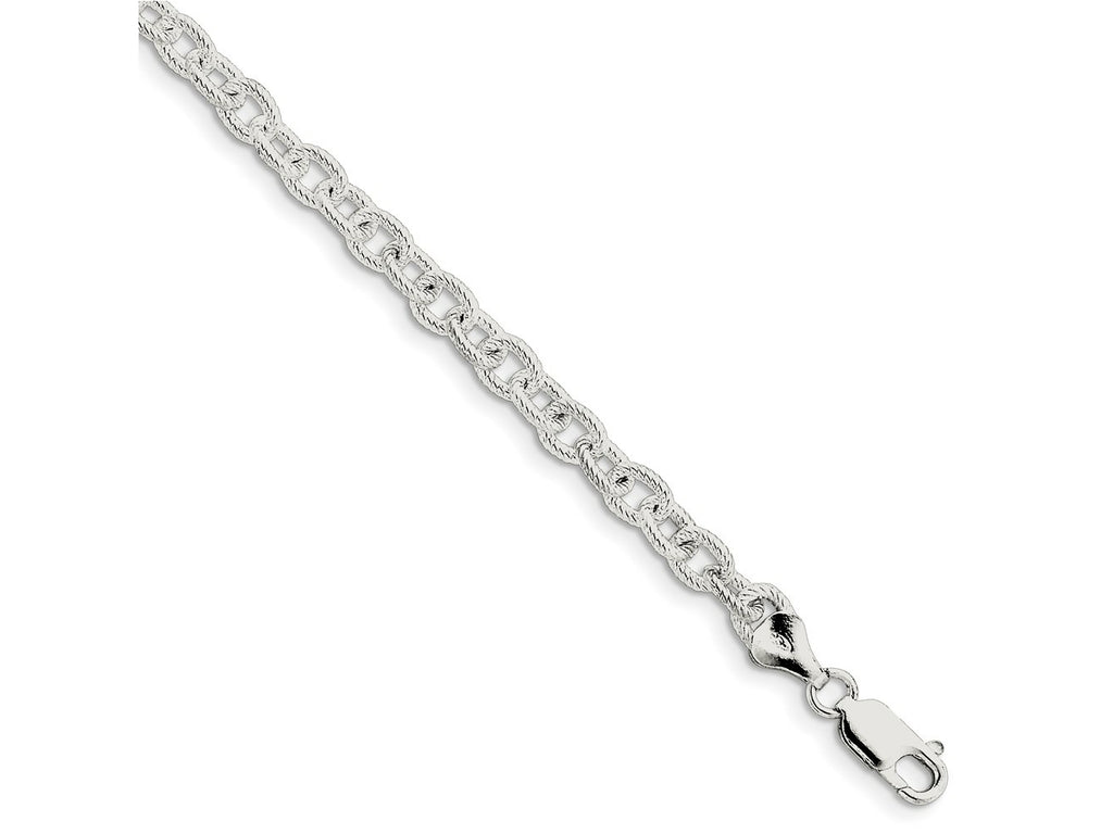 FJC Finejewelers 925 Sterling Silver Fancy Patterned Rolo Bracelet Chain 7 Inches x 6.25 mm