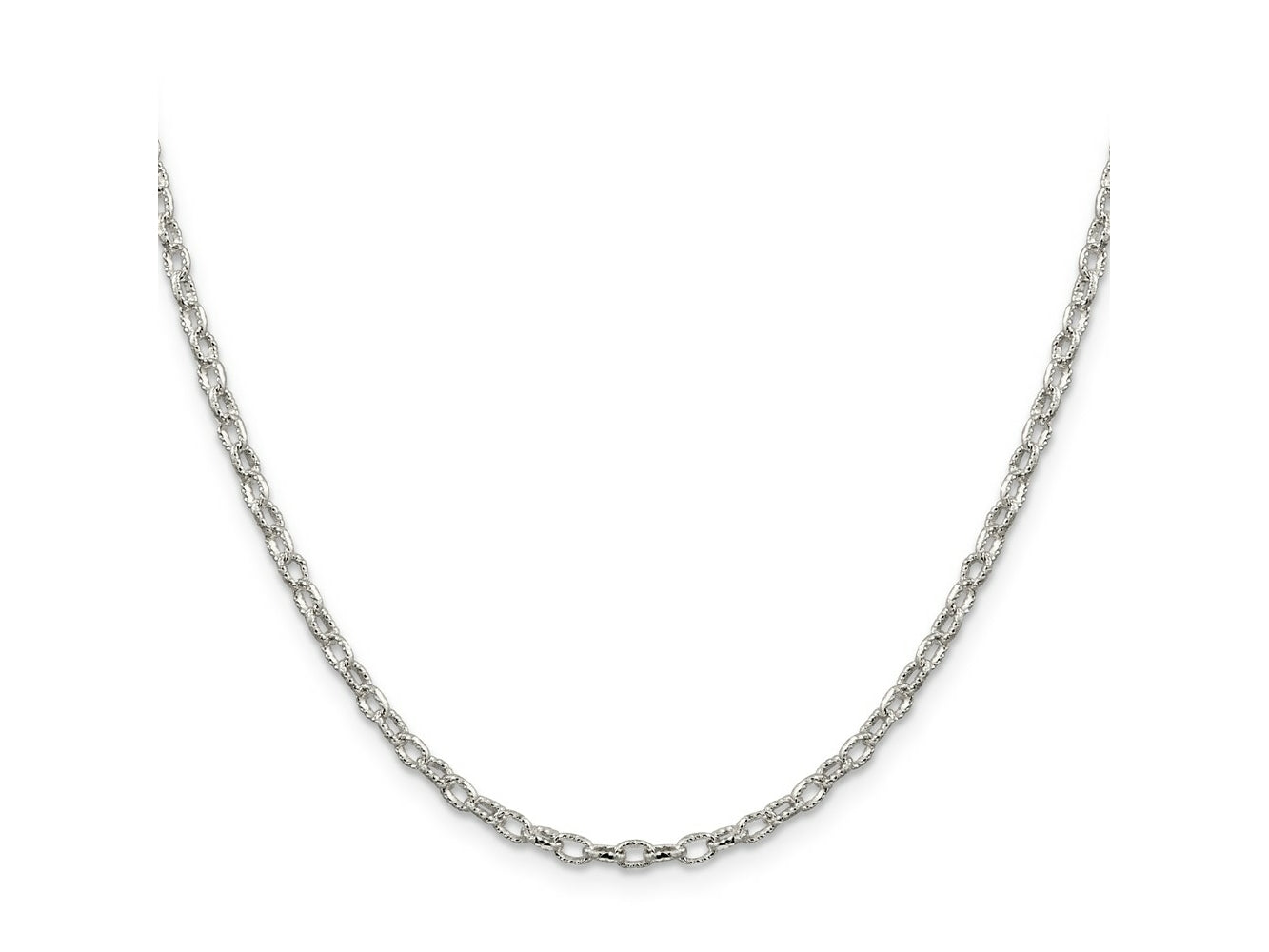 FJC Finejewelers 925 Sterling Silver Hand Made Fancy Patterned Rolo Chain 26 Inches x 3 mm