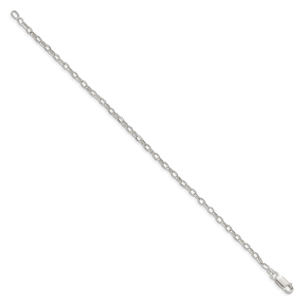 FJC Finejewelers 925 Sterling Silver Hand Made Fancy Patterned Rolo Bracelet Chain 8 Inches x 3 mm