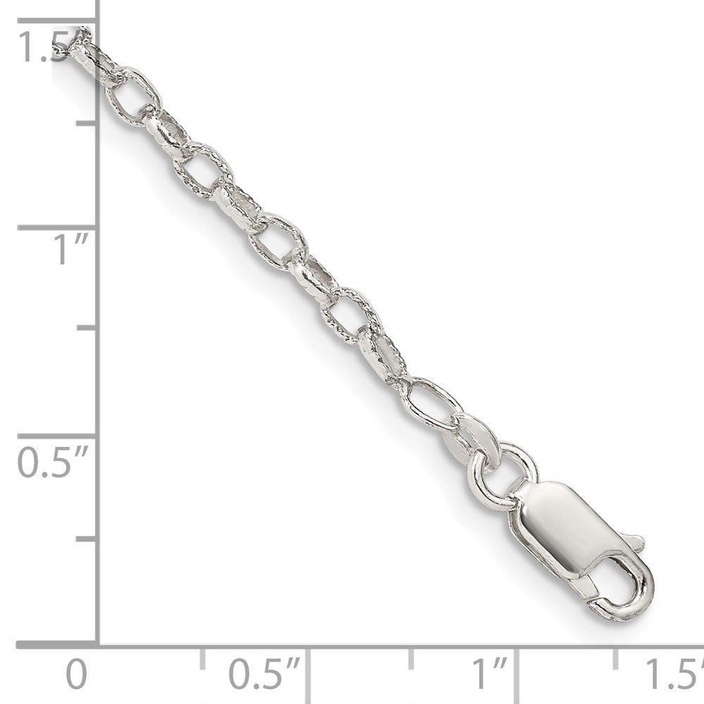 FJC Finejewelers 925 Sterling Silver Hand Made Fancy Patterned Rolo Bracelet Chain 8 Inches x 3 mm