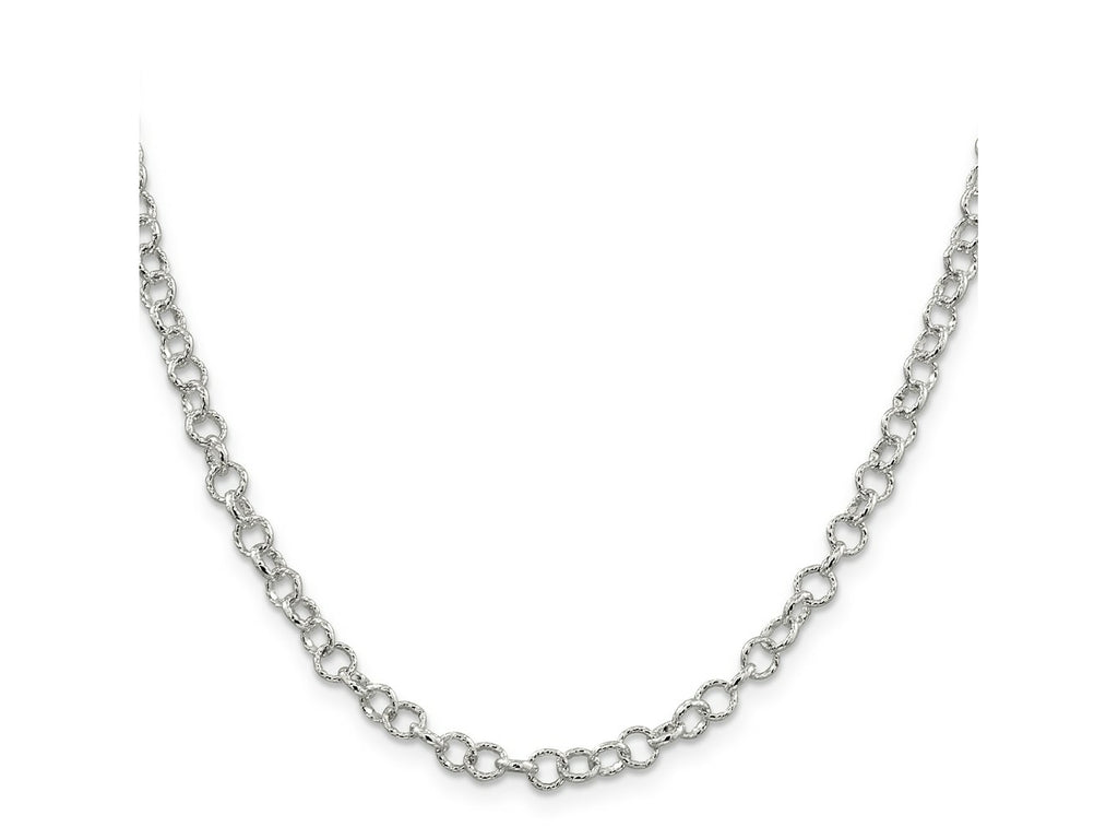 FJC Finejewelers 925 Sterling Silver Hand Made Fancy Patterned Rolo Chain 24 Inches x 4.55 mm