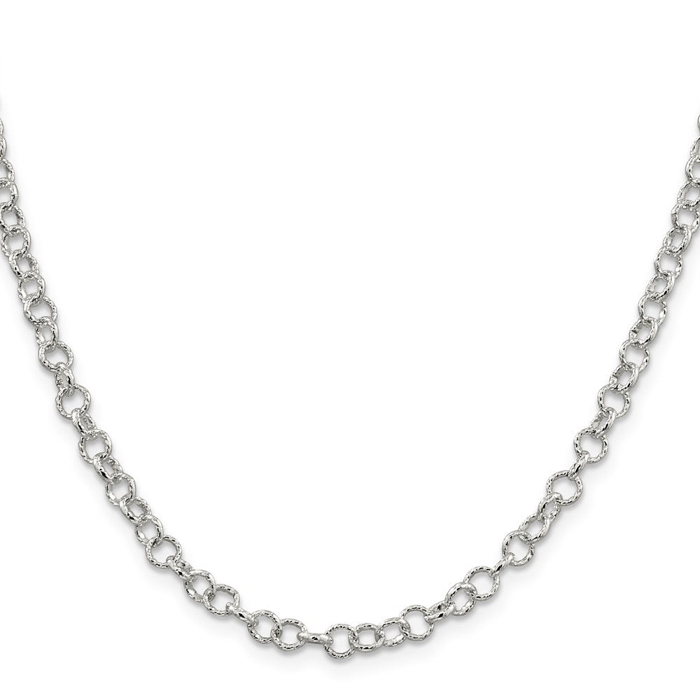 FJC Finejewelers 925 Sterling Silver Hand Made Fancy Patterned Rolo Bracelet Chain 7 Inches x 4.55 mm