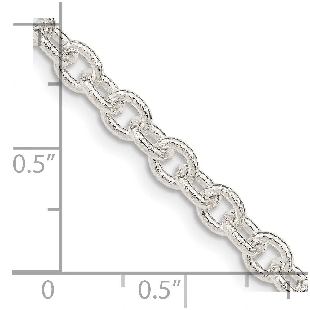 FJC Finejewelers 925 Sterling Silver Hand Made Fancy Patterned Rolo Bracelet Chain 7 Inches x 4.55 mm