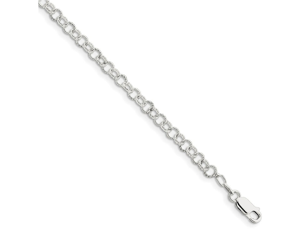 FJC Finejewelers 925 Sterling Silver Hand Made Fancy Patterned Rolo Bracelet Chain 7 Inches x 4.55 mm