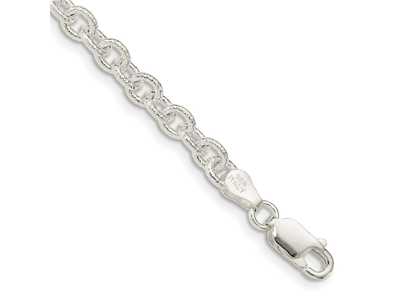 FJC Finejewelers 925 Sterling Silver Hand Made Fancy Patterned Rolo Bracelet Chain 8 Inches x 4.55 mm