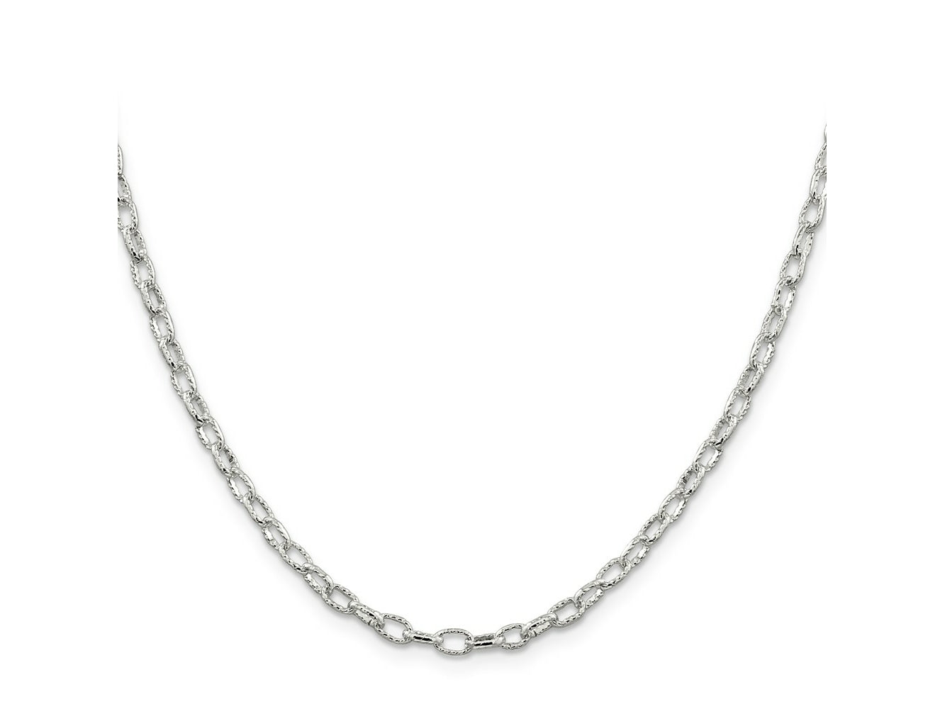 FJC Finejewelers 925 Sterling Silver Hand Made Fancy Patterned Rolo Chain 18 Inches x 3.75 mm