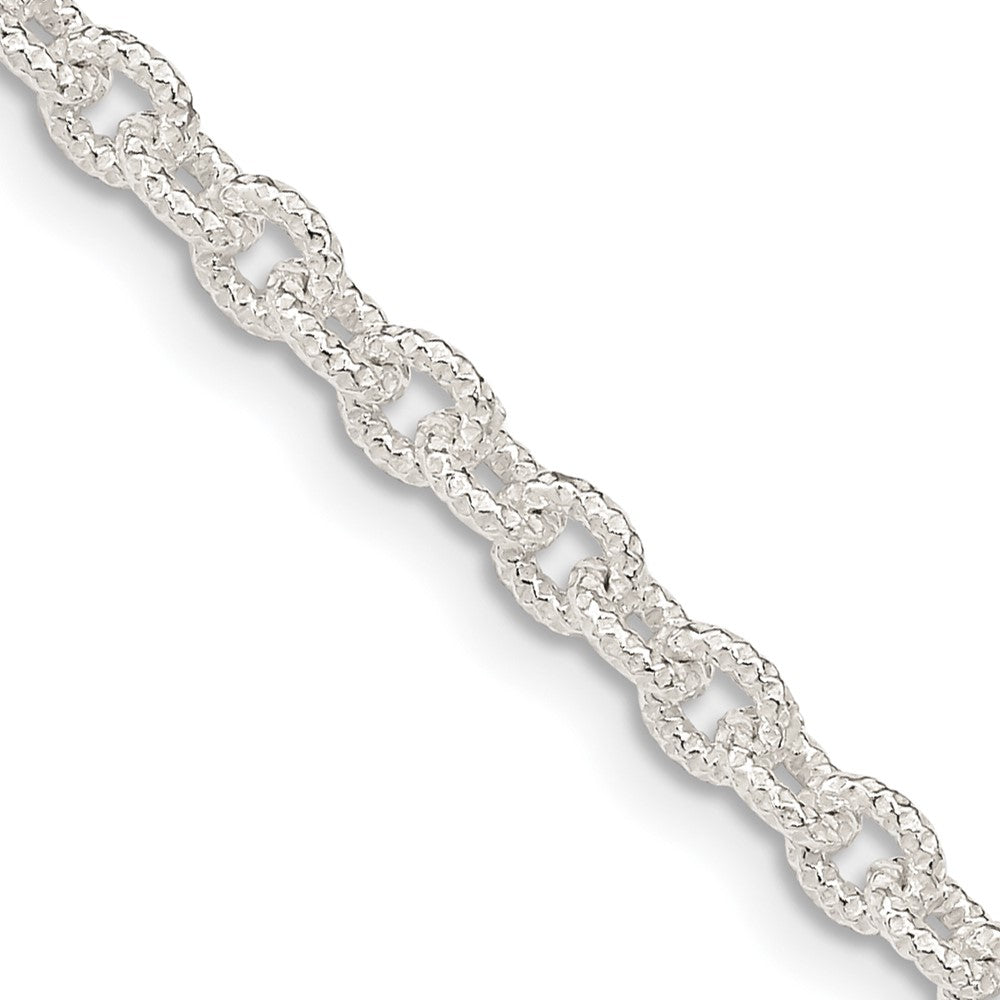 FJC Finejewelers 925 Sterling Silver Hand Made Fancy Patterned Rolo Chain 24 Inches x 3.75 mm