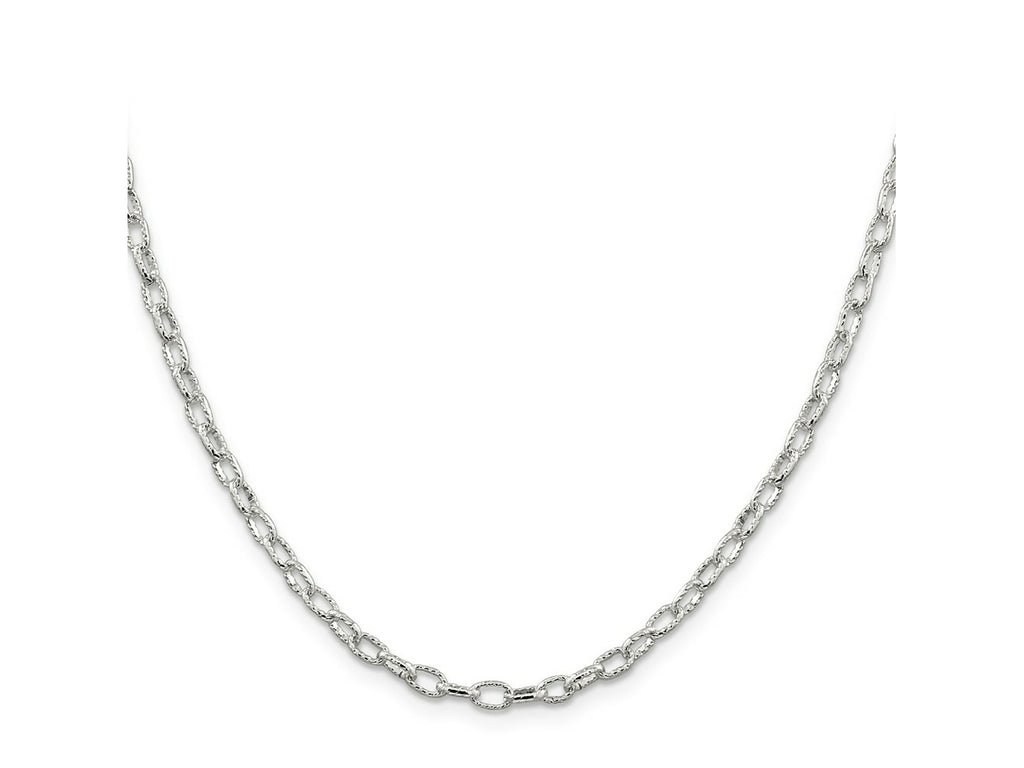 FJC Finejewelers 925 Sterling Silver Hand Made Fancy Patterned Rolo Chain 24 Inches x 3.75 mm