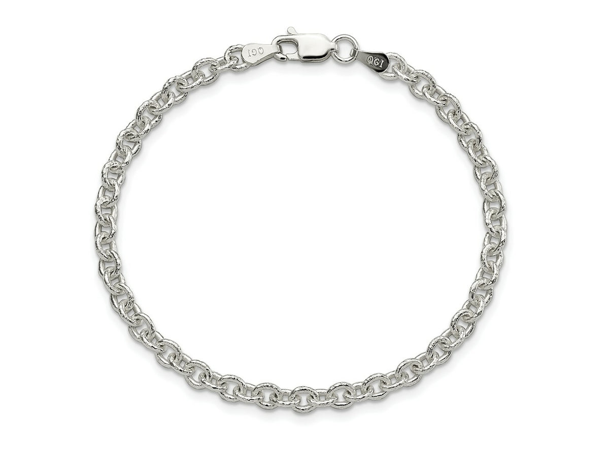 FJC Finejewelers 925 Sterling Silver Hand Made Fancy Rolo Bracelet Chain 7 Inches x 3.75 mm