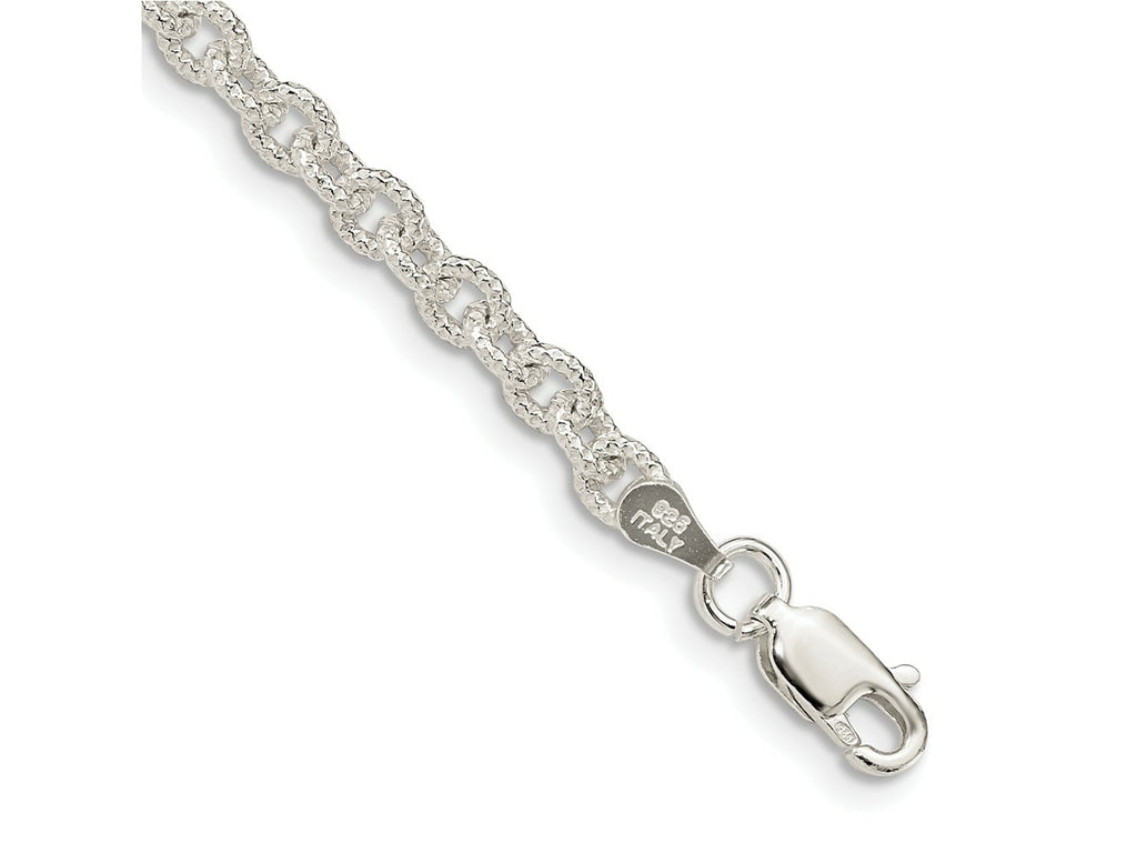 FJC Finejewelers 925 Sterling Silver Hand Made Fancy Rolo Bracelet Chain 8 Inches x 3.75 mm