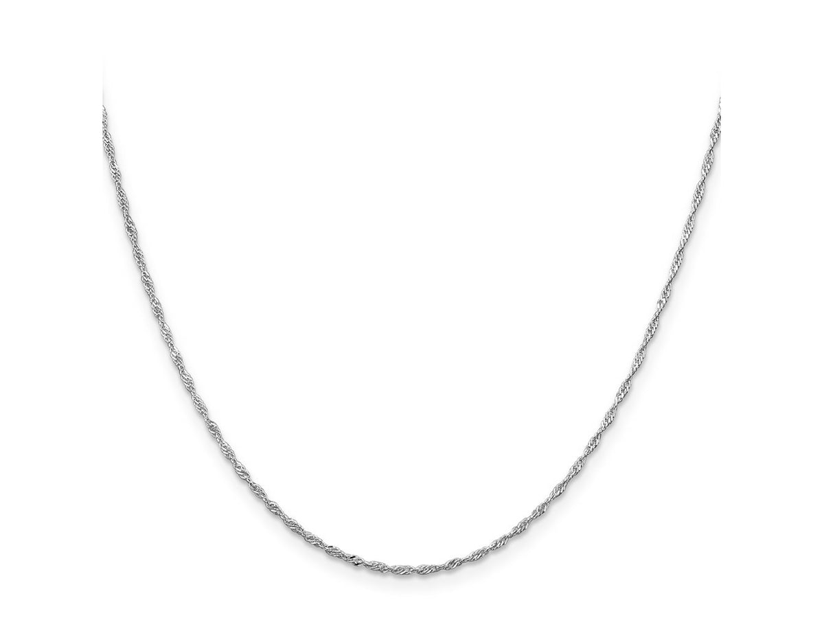 FJC Finejewelers 925 Sterling Silver Open Link Rhodium Plated Singapore Chain 16 Inches x 1.4 mm