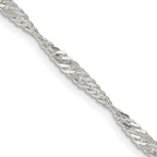 FJC Finejewelers 925 Sterling Silver Singapore Chain 18 Inches x 3 mm