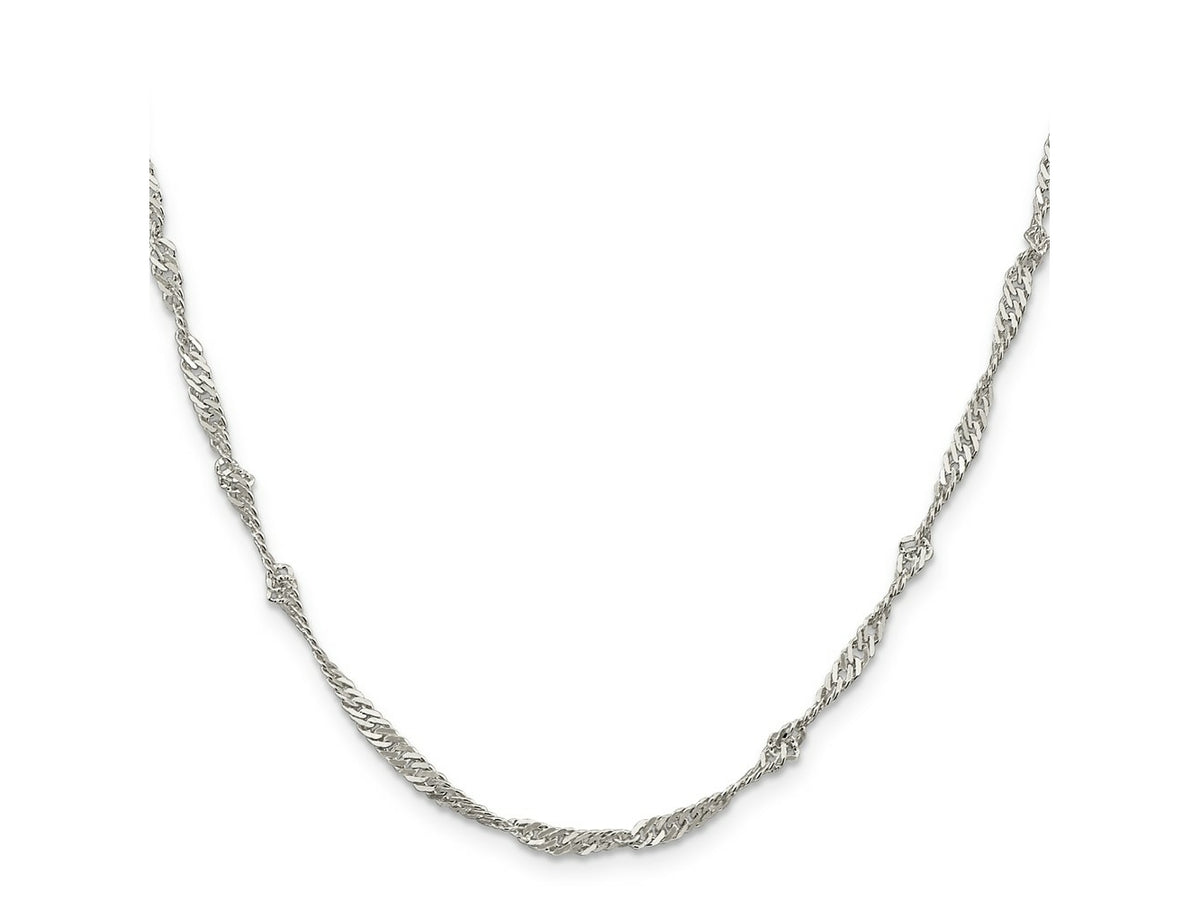 FJC Finejewelers 925 Sterling Silver Singapore Chain 22 Inches x 3 mm