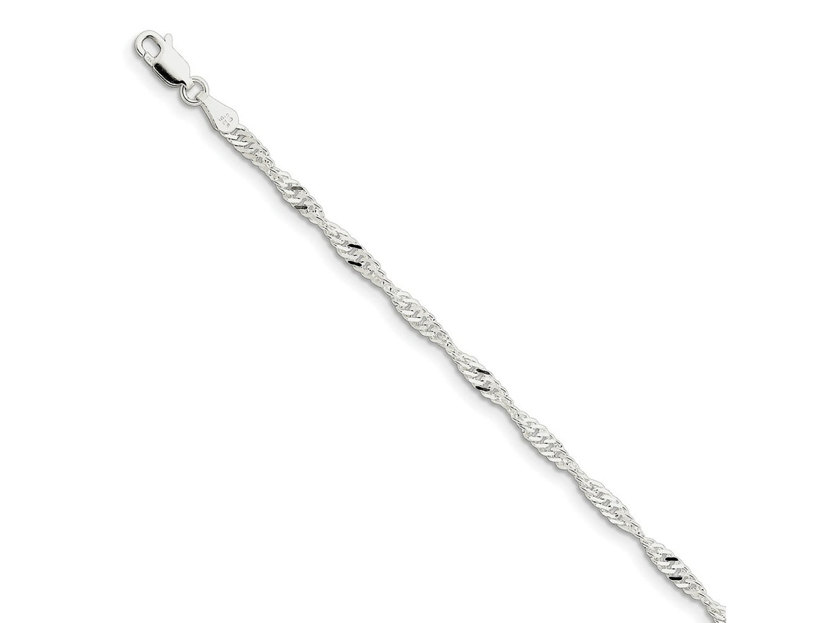 FJC Finejewelers 925 Sterling Silver Singapore Bracelet Chain 7 Inches x 3 mm