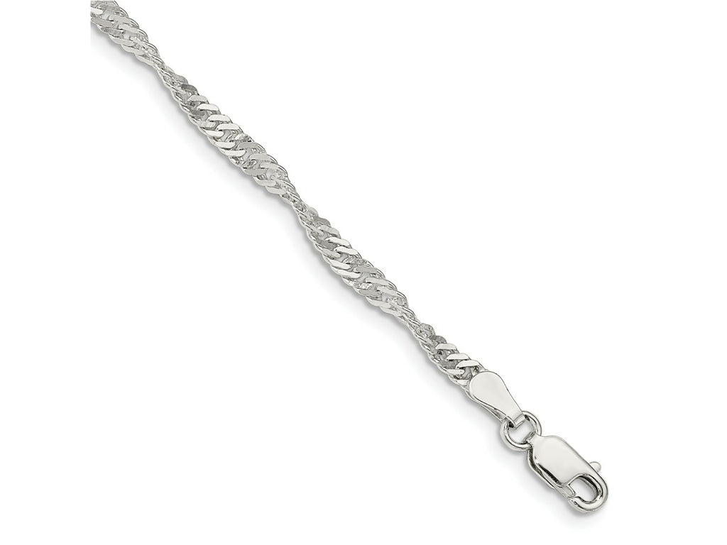 FJC Finejewelers 925 Sterling Silver Singapore Bracelet Chain 8 Inches x 3 mm