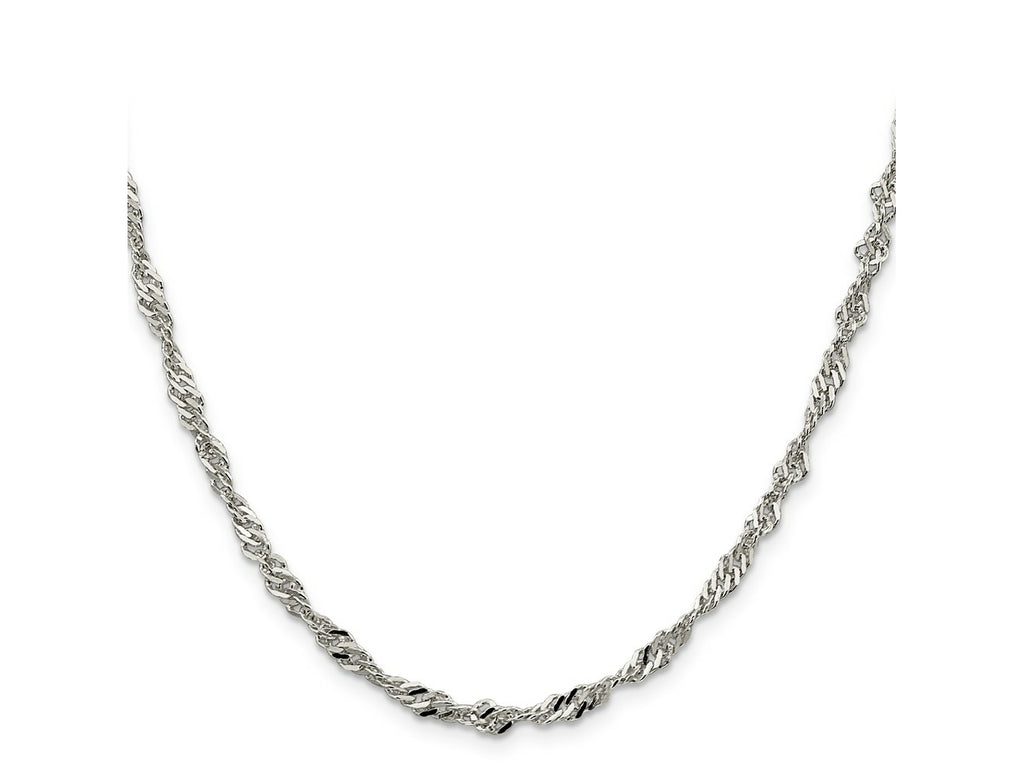 FJC Finejewelers 925 Sterling Silver Singapore Chain 24 Inches x 3.5 mm