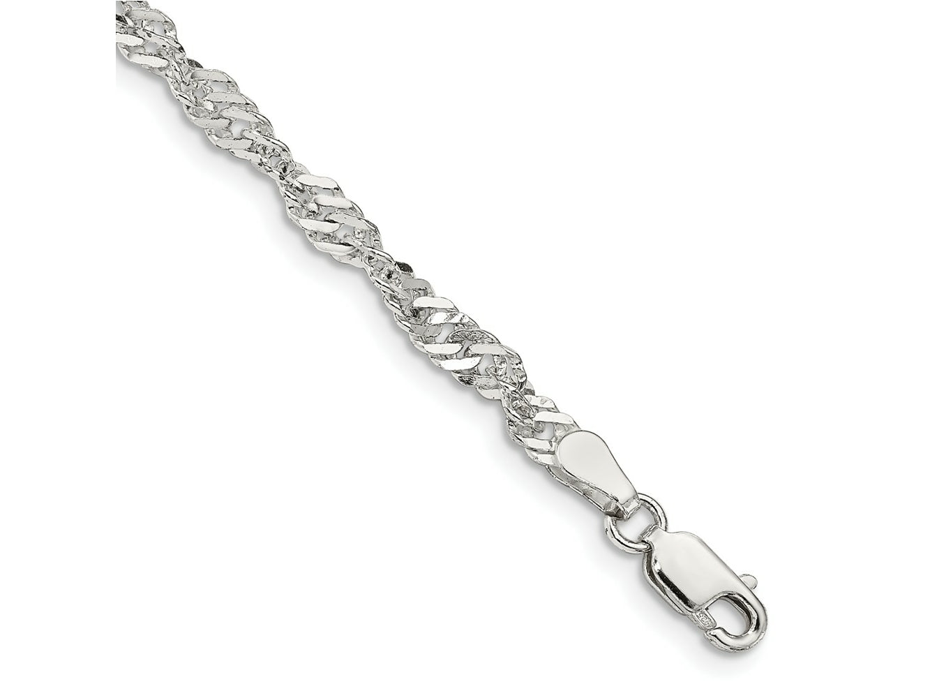 FJC Finejewelers 925 Sterling Silver Singapore Bracelet Chain 8 Inches x 3.5 mm