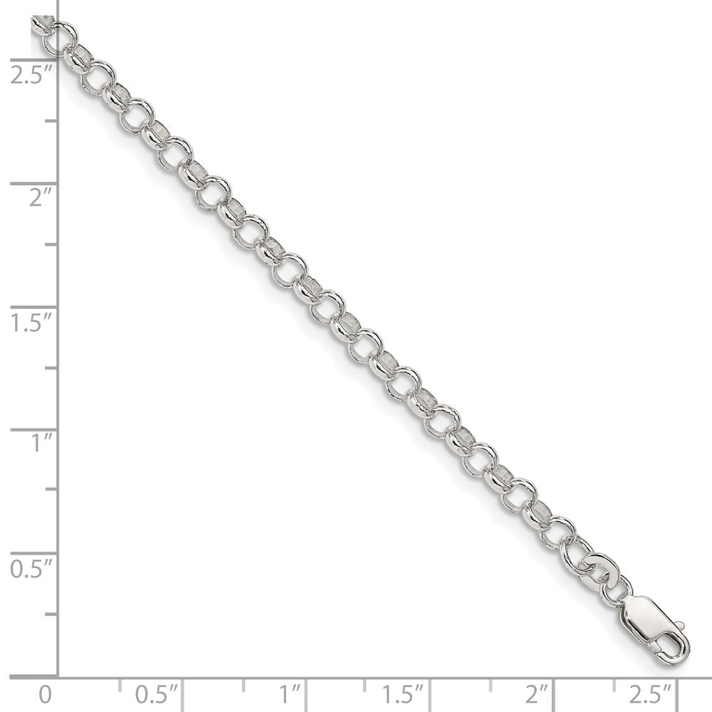 FJC Finejewelers 925 Sterling Silver Rolo Bracelet Chain 8 Inches x 4 mm
