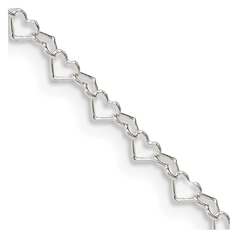 FJC Finejewelers 925 Sterling Silver Fancy Heart Link Chain 18 Inches x 3.5 mm