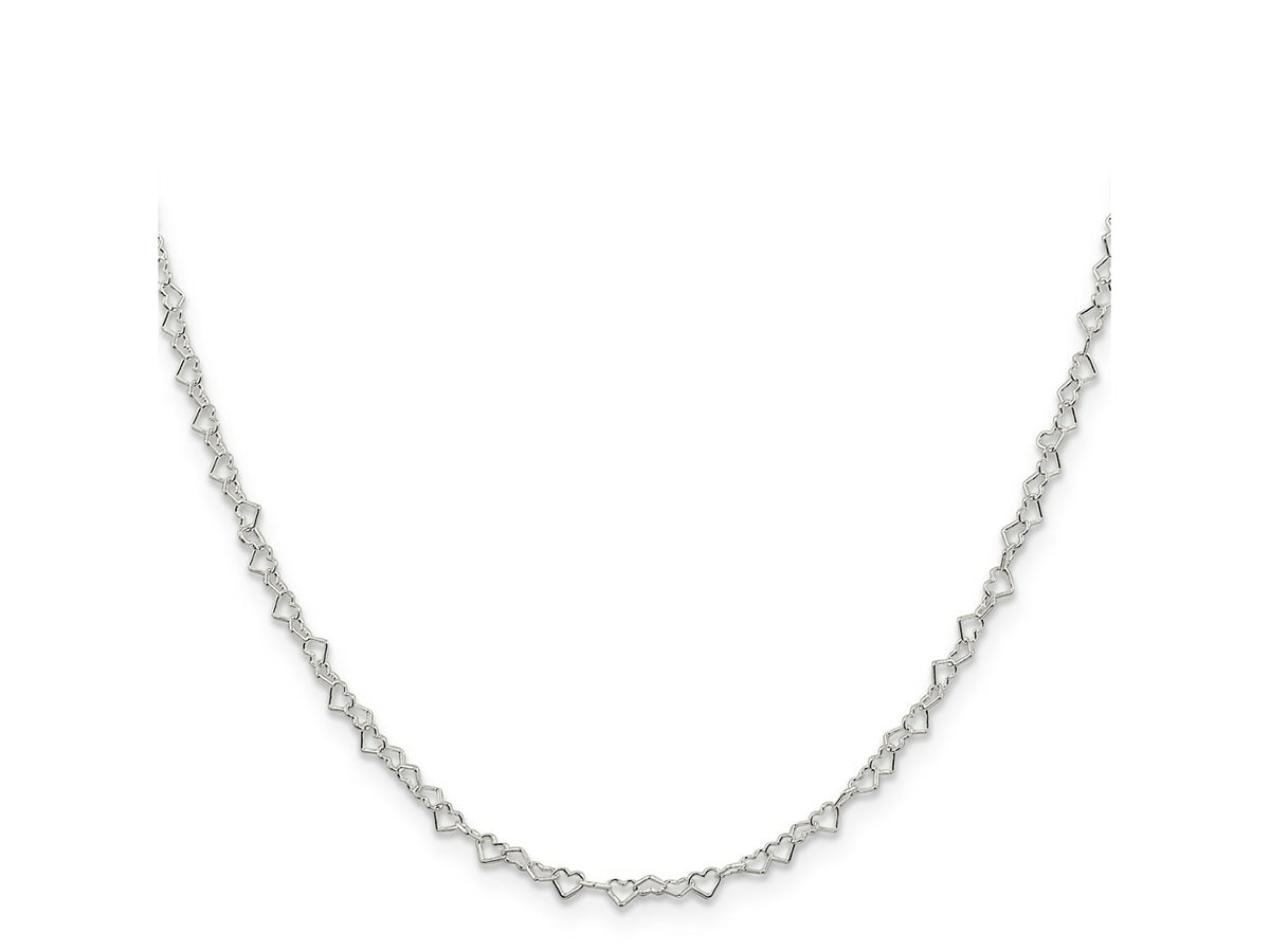 FJC Finejewelers 925 Sterling Silver Fancy Heart Link Chain 20 Inches x 3.5 mm