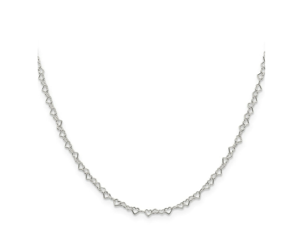 FJC Finejewelers 925 Sterling Silver Fancy Heart Link Chain 24 Inches x 3.5 mm