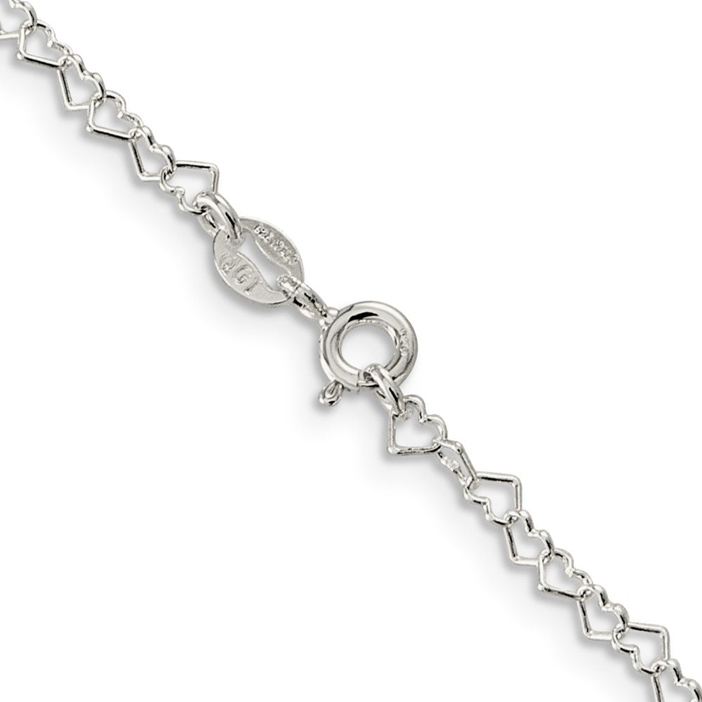 FJC Finejewelers 925 Sterling Silver Fancy Heart Link Bracelet Chain 7 Inches x 3.5 mm