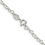 FJC Finejewelers 925 Sterling Silver Fancy Heart Link Bracelet Chain 7 Inches x 3.5 mm