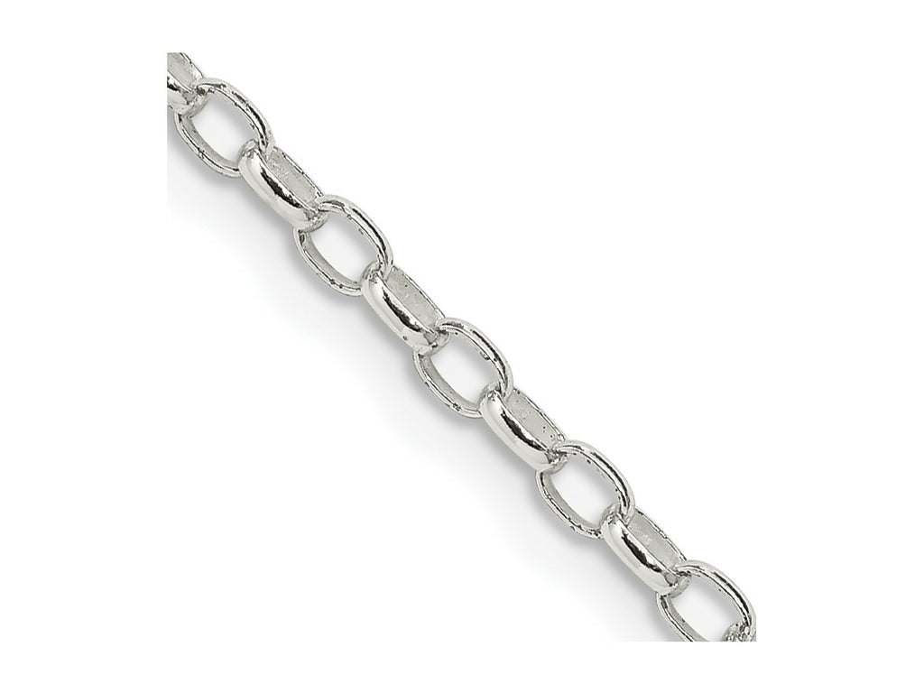 FJC Finejewelers 925 Sterling Silver Oval Fancy Rolo Chain 24 Inches x 2.5 mm