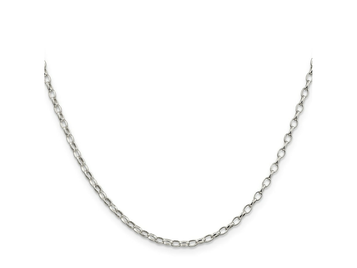 FJC Finejewelers 925 Sterling Silver Oval Fancy Rolo Chain 30 Inches x 2.5 mm