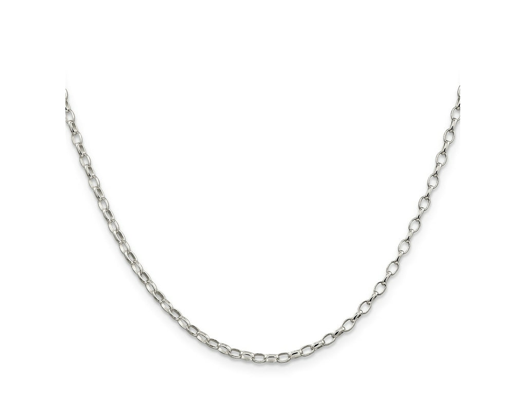 FJC Finejewelers 925 Sterling Silver Oval Fancy Rolo Chain 36 Inches x 2.5 mm