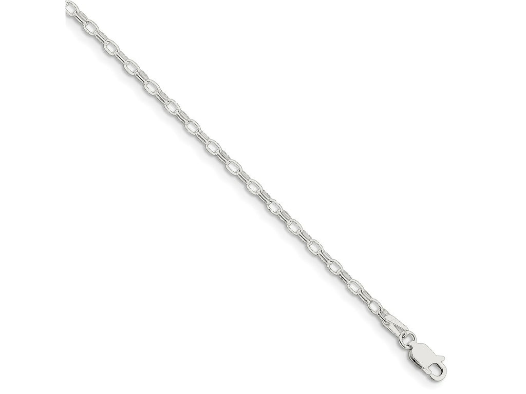 FJC Finejewelers 925 Sterling Silver Oval Fancy Rolo Bracelet Chain 7 Inches x 2.5 mm