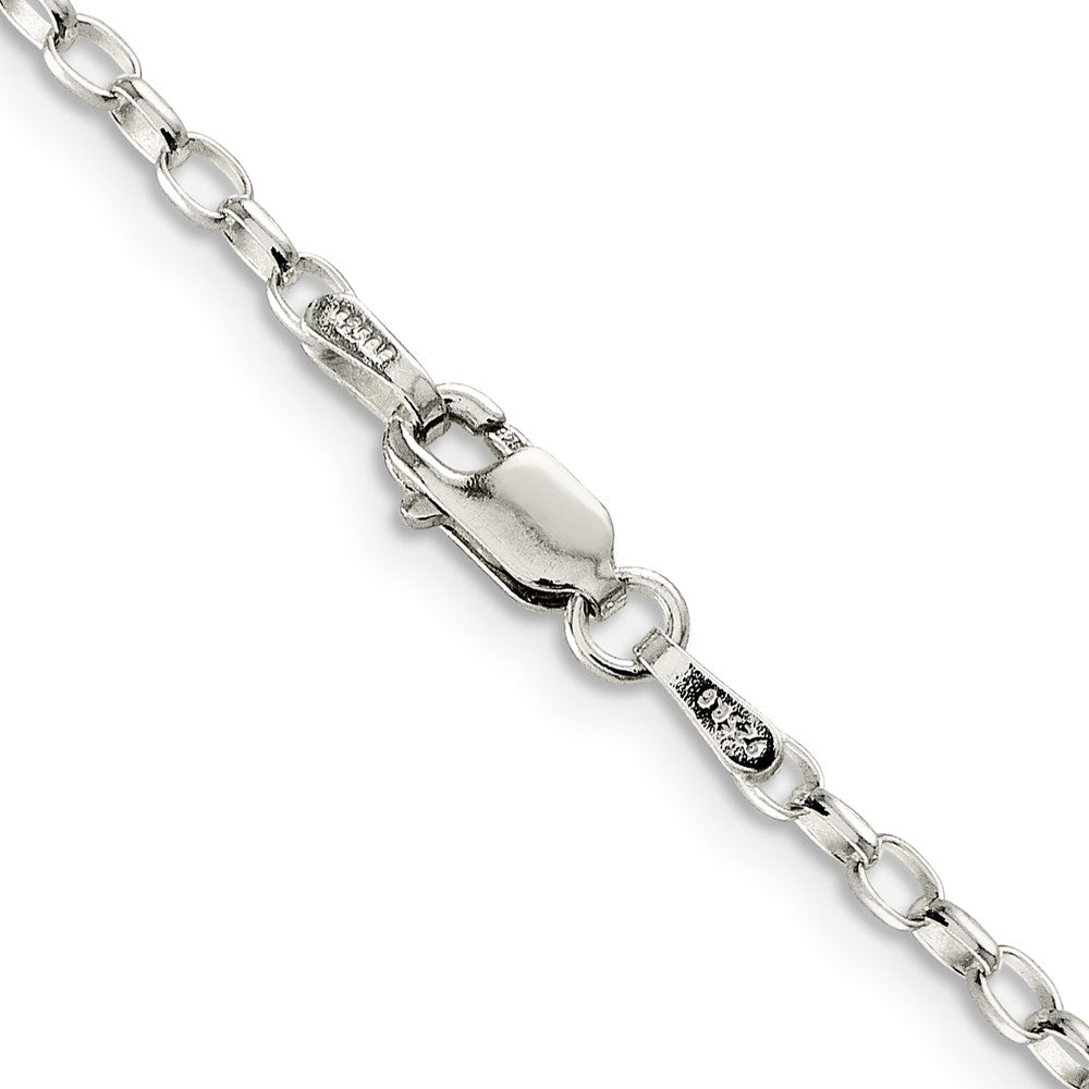 FJC Finejewelers 925 Sterling Silver 2.5mm Oval Fancy Rolo Chain Anklet 9 Inches x 2 mm