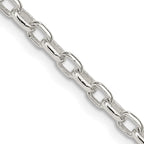 FJC Finejewelers 925 Sterling Silver Oval Fancy Rolo Chain 22 Inches x 3.2 mm